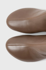 FLAVIA - Taupe Leather Ankle Boots