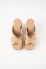 GARDA - Naturel Raffia Platform Sandals