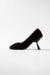 GIGI - Dark brown Faux Fur Pumps