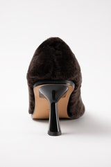 GIGI - Dark brown Faux Fur Pumps