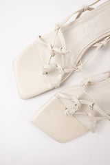 GINGER - White Woven Leather Flats