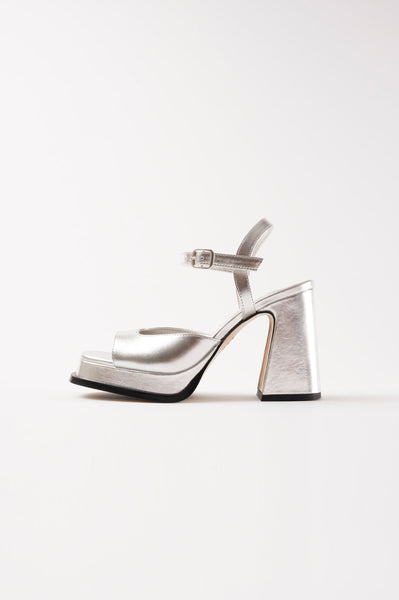 PAVILION in GREY SILVER Wedge Sandals - ShopperBoard