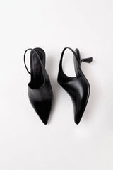 GRETA - Black Leather Sandals
