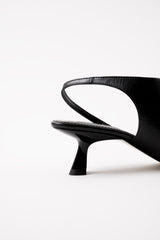 GRETA - Black Leather Sandals