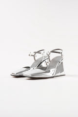 HARUKO - Silver Mirror Faux Leather Pumps