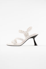 ISA - White Woven Leather Sandals