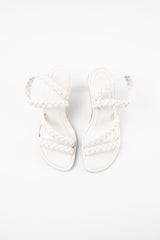 ISA - White Woven Leather Sandals