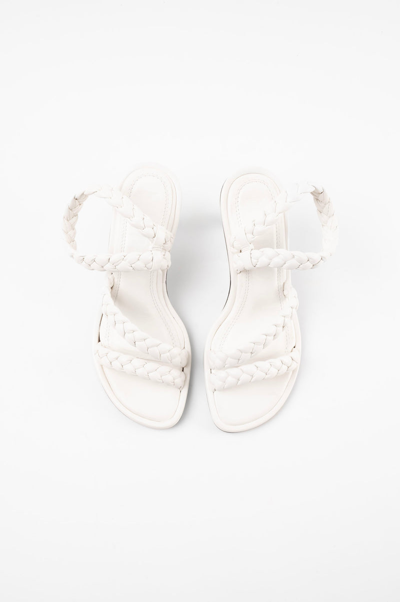 ISA - White Woven Leather Sandals