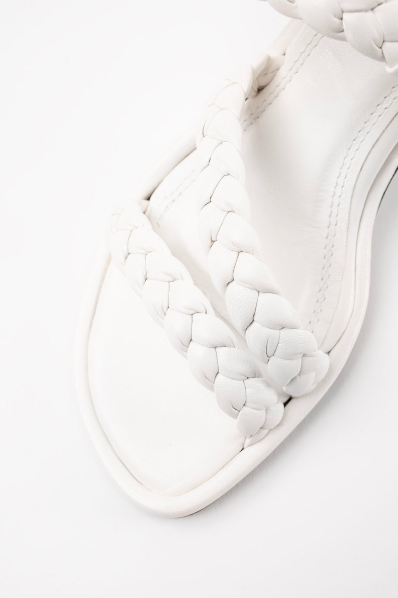 ISA - White Woven Leather Sandals