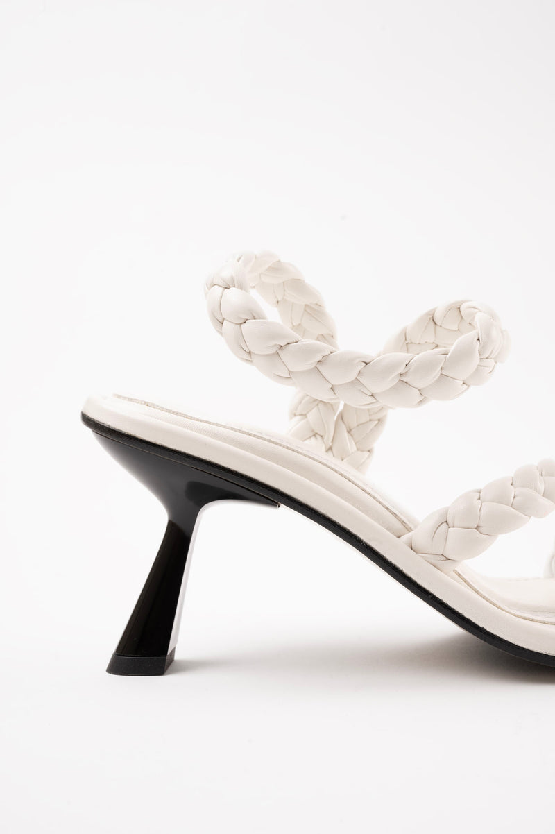 ISA - White Woven Leather Sandals