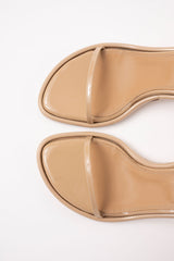 IVONE - Beige Patent Leather Sandals