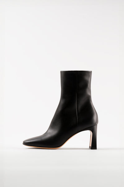 KAROL - Black Leather Ankle Boots