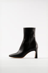 KAROL - Black Leather Ankle Boots