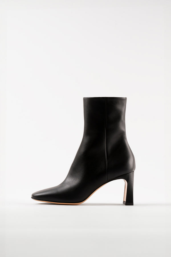 KAROL - Black Leather Ankle Boots