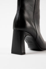 KAROL - Black Leather Ankle Boots