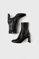 KAROL - Black Leather Ankle Boots