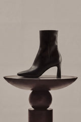 KAROL - Black Leather Ankle Boots