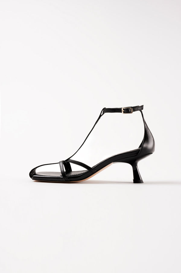 KRIXIA - Black Leather Sandals
