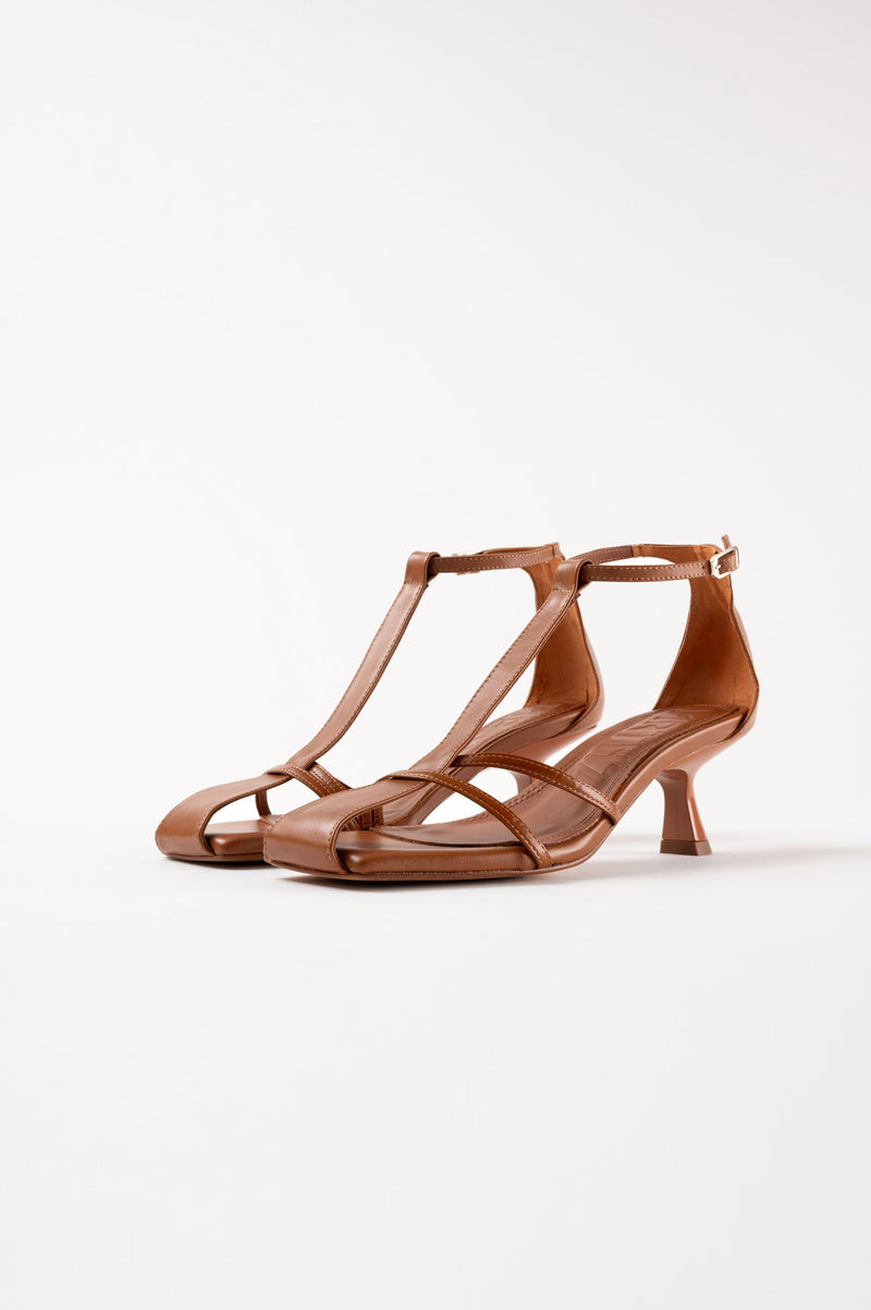 KRIXIA - Brown Leather Sandals