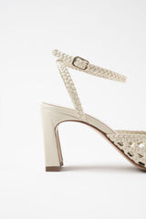 LÉA - White Woven Leather Sandals
