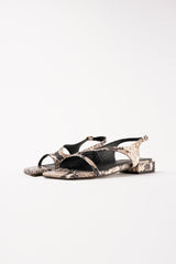 LISA - Beige Python leather Sandals
