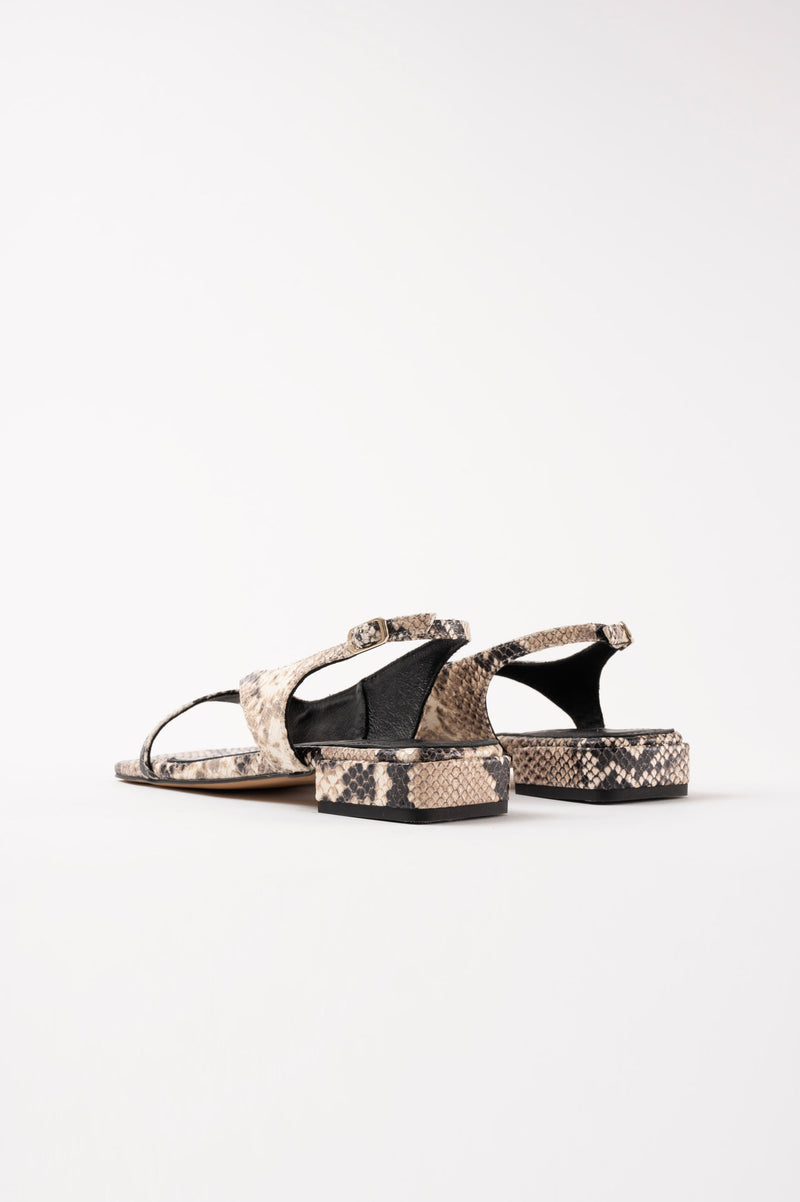 LISA - Beige Python leather Sandals