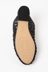 MALLORCA - Black Woven Leather Sandals