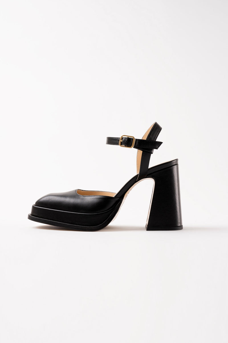 MALASANA Black Leather Platform Pumps – Souliers Martinez