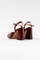 MALASANA - Burgundy Leather Platform Pumps