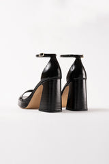 MARGAUX - Black Patent Leather Platform Sandals