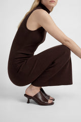 MARIZA - Dark Brown Leather Sandals
