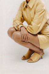 MARIZA - Light Yellow Leather Sandals