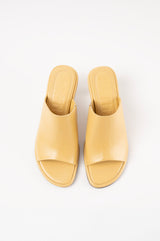 MARIZA - Light Yellow Leather Sandals