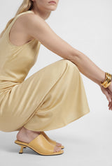 MARIZA - Light Yellow Leather Sandals