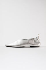 MINA - Silver Leather Ballerina