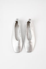 MINA - Silver Leather Ballerina