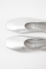 MINA - Silver Leather Ballerina