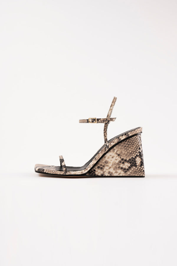 MIRTA - Beige Python Leather Sandals