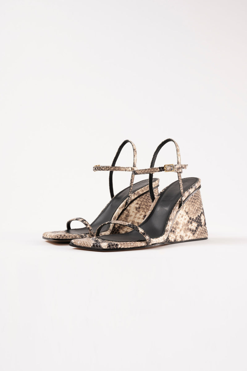 MIRTA - Beige Python Leather Sandals