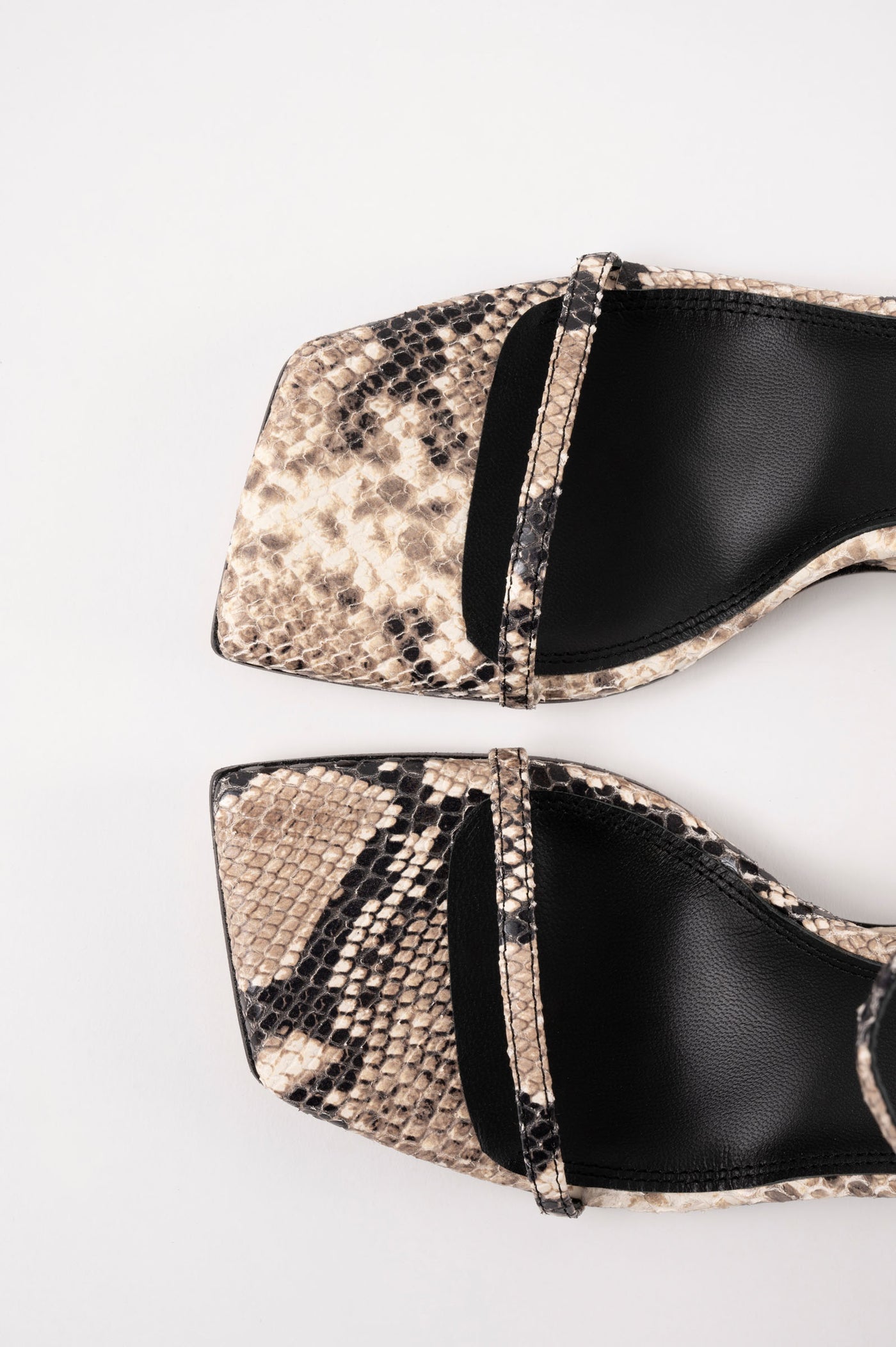MIRTA - Beige Python Leather Sandals – Souliers Martinez