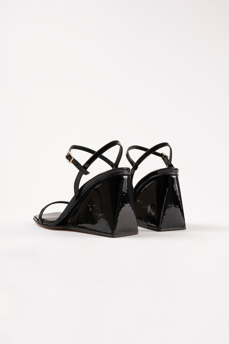 MIRTA - Black Patent Leather Sandals