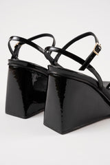 MIRTA - Black Patent Leather Sandals