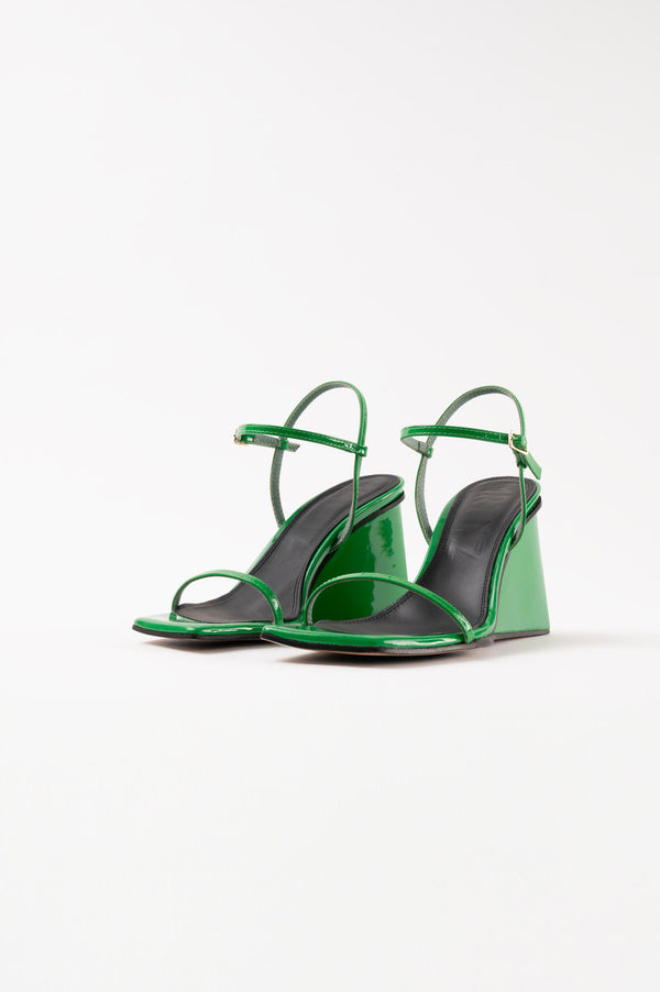 MIRTA - Green Patent Leather Sandals