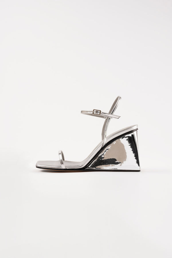 MIRTA - Silver Leather Sandals