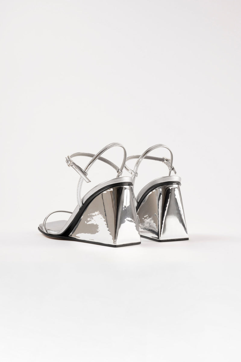MIRTA - Silver Leather Sandals