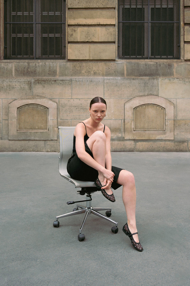 MYLENA - Black Tulle With Strass Ballerina