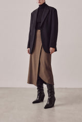 NEVADA - Black Leather Knee-High Boots