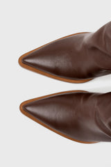 NEVADA - Dark Brown Leather Knee-High Boots
