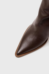 NEVADA - Dark Brown Leather Knee-High Boots