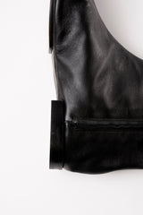 ABANDO - Black Soft Leather Sacchetto Boots